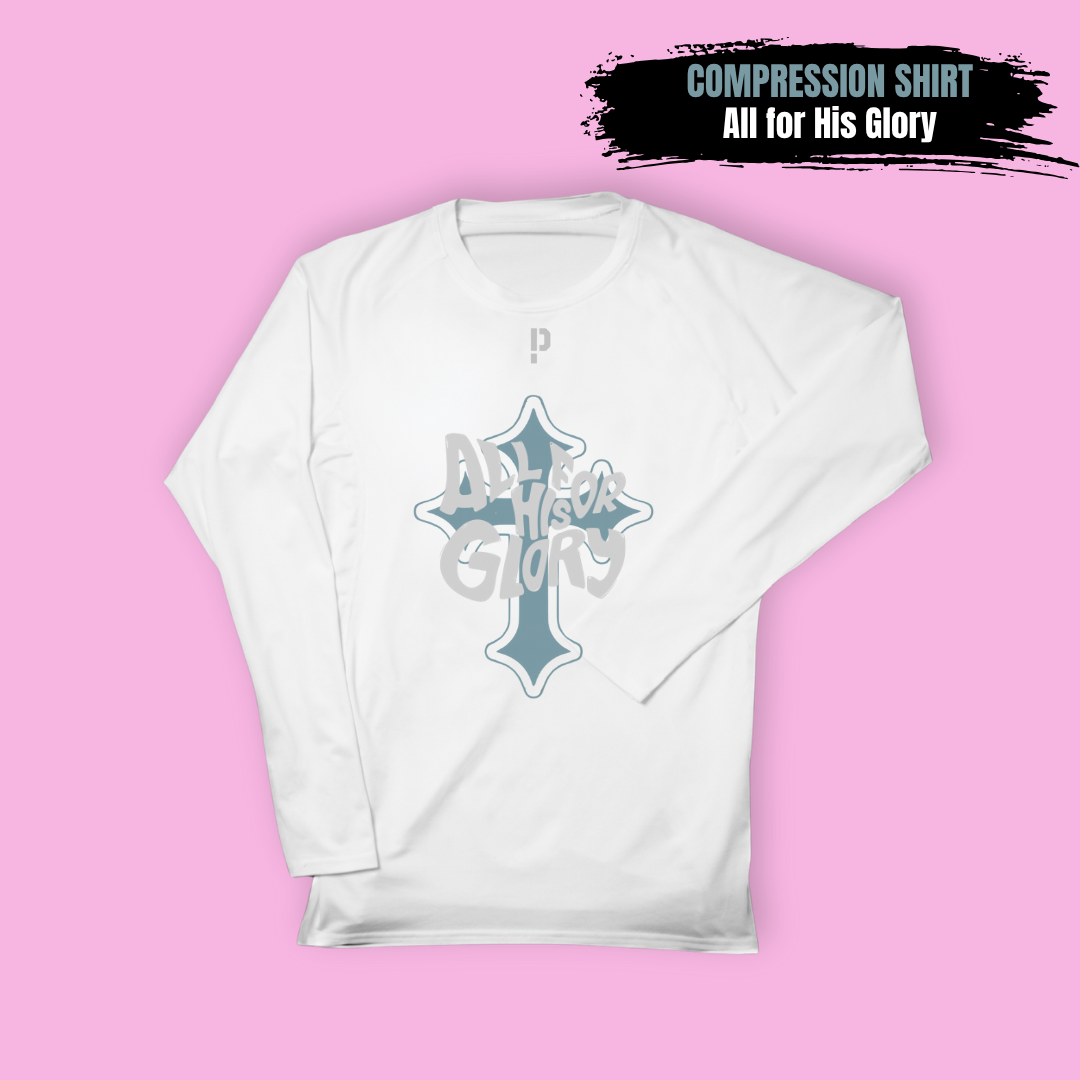 Compression Shirt "All for His Glory" - WHITE