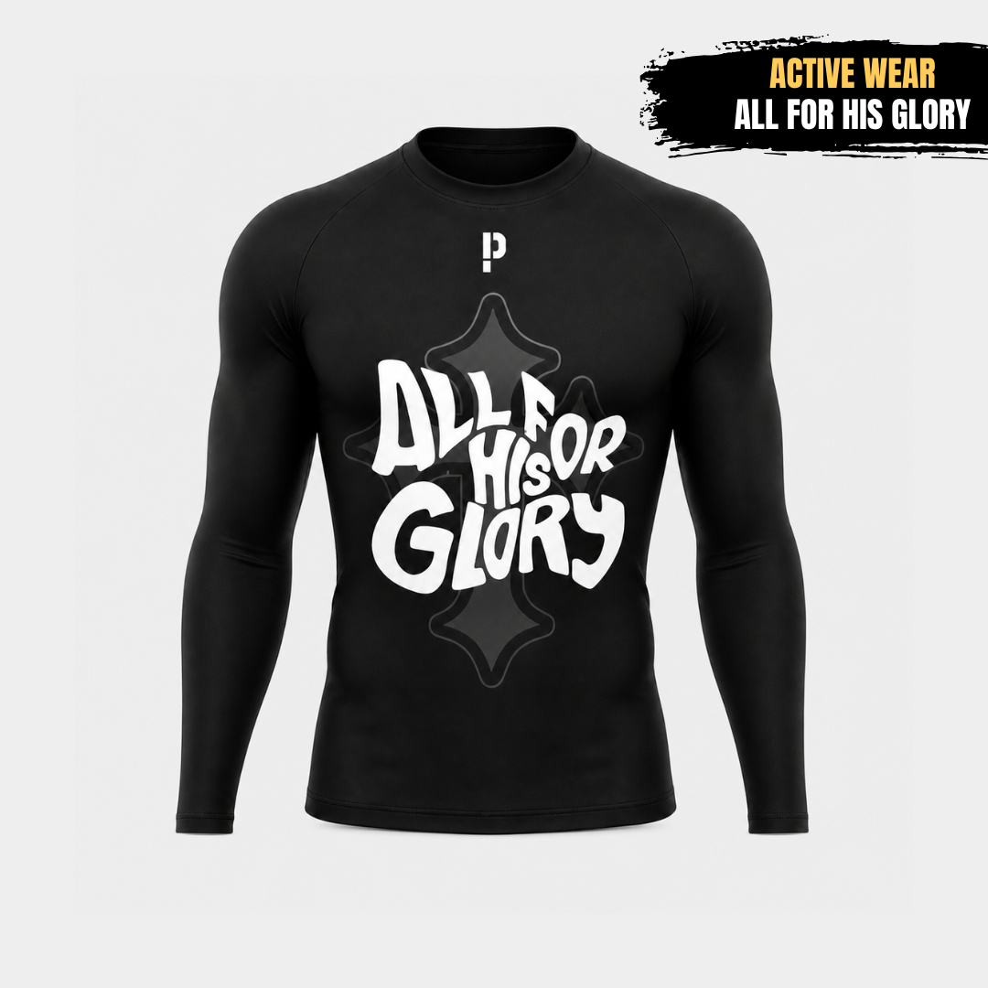 Compression Shirt "All for His Glory" - BLACK